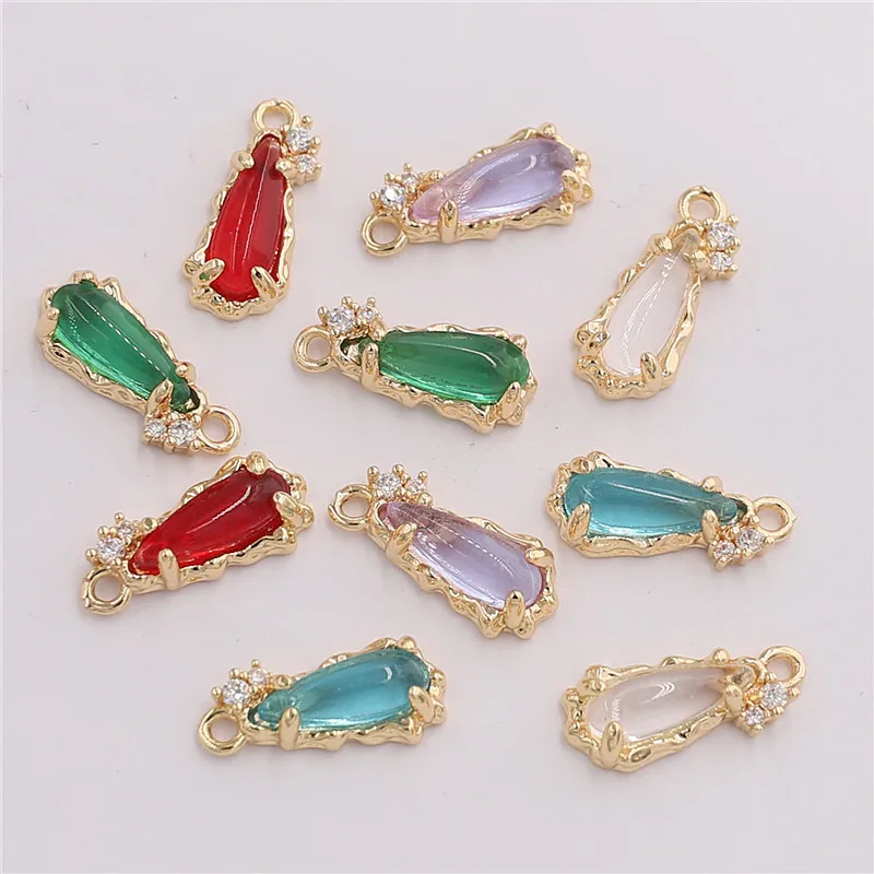 

20 шт./пакет, модный кулон из хрустального стекла, инкрустированный каплевидным цветным стеклянным кулоном для изготовления ювелирных изделий своими руками