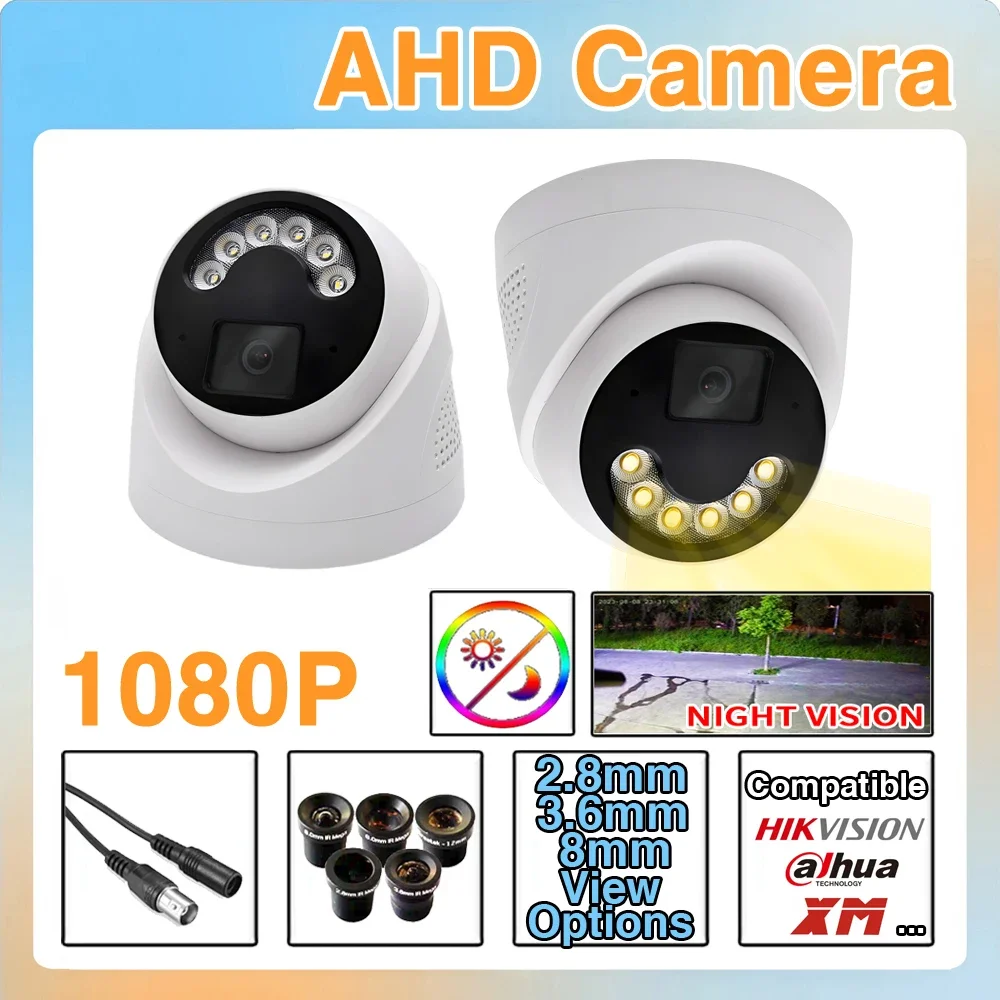 

6LED High Power Ultra Bright Alert Full Color AHD Camera Dome 1080P HD Security CCTV Indoor Auto Luminous Sharp Home Protection