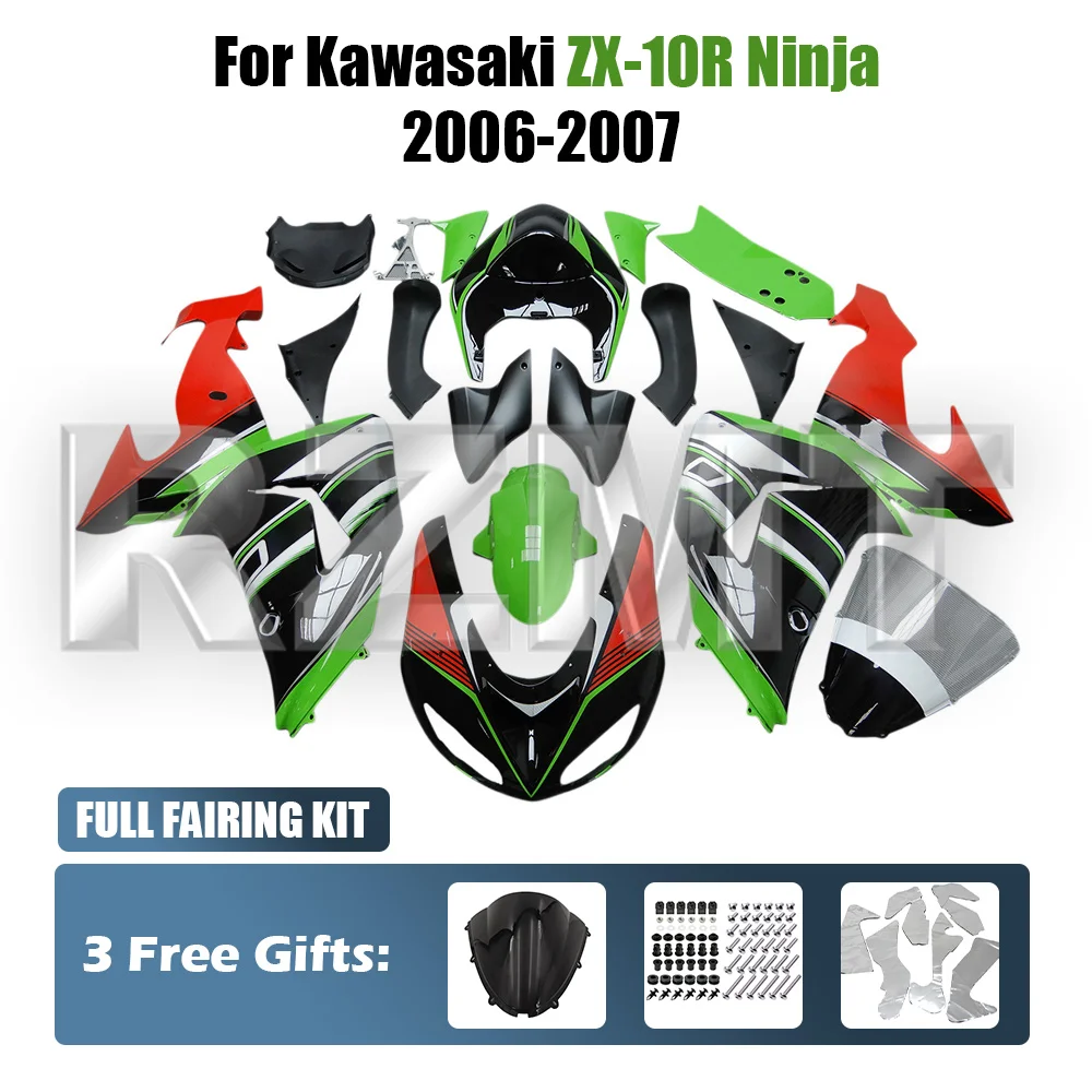 Для Kawasaki Ninja ZX10R 2006 2007 06 07 10R ZX-10R Комплект обтекателей мотоцикла из ABS-пластика, изготовленный методом инжекционного формования, индивидуальный дизайн rzmt