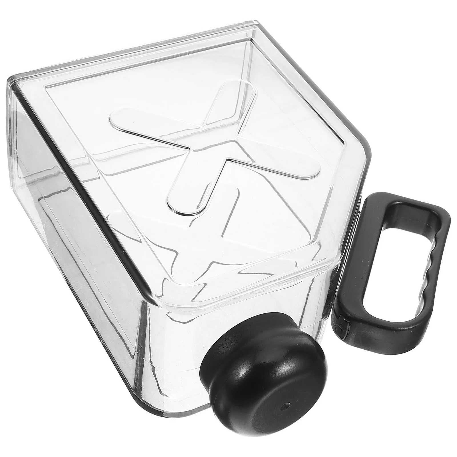 

Flat Handheld Sports Water Bottle Black Plastic Portable Leak Drink Container For Bag Outdoor Travel Use