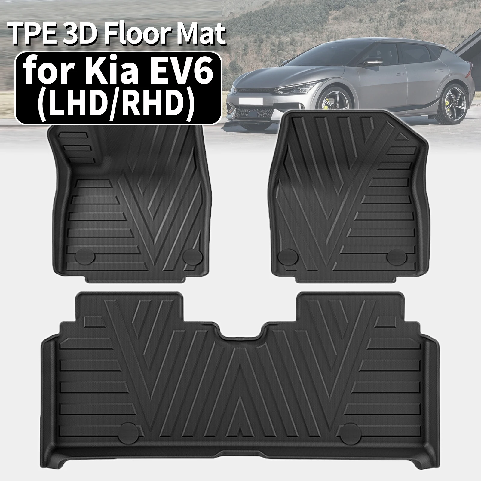 for Kia EV6 2026 2025 2024 2023 2022 TPE Car Floor Mats Waterproof Non-Slip Easy Clean Accessories