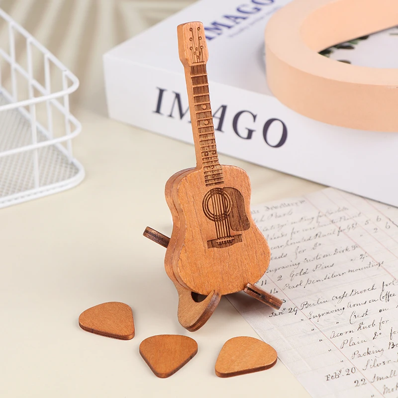 

Деревянная коробка для медиаторов со стандартной 3-х шт. коробка для медиаторов с гравировкой коробка для хранения гитарного плектра для любителей гитары гитаристов