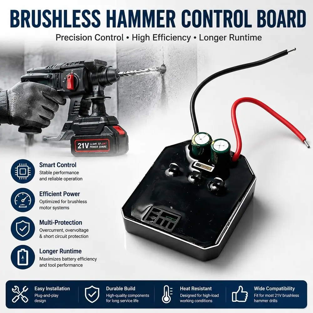 6/8 Pin Connector Hammer Control Board Lithium Switch Brushless Motor Compatible Electric Hammer Accessories Universal Fit