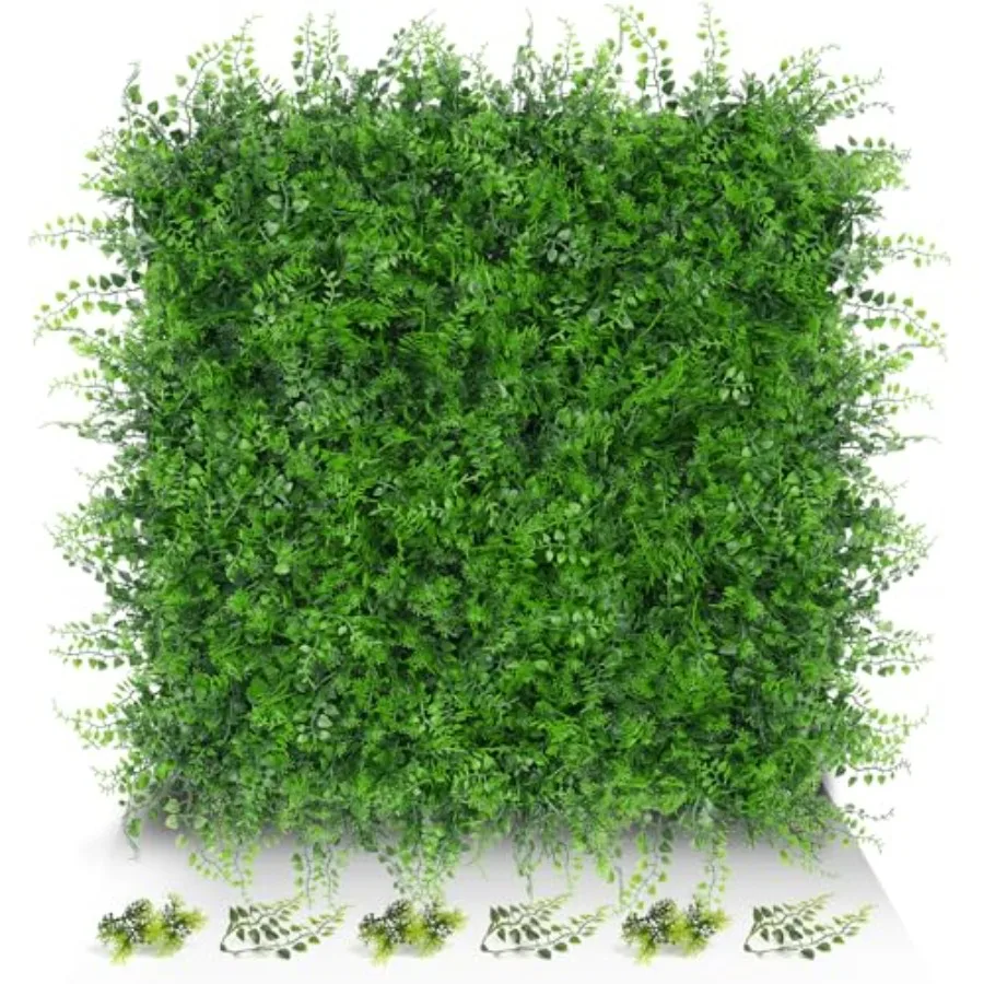 

Искусственные панели для стены из травы 20x20 дюймов, 8 шт., с защитой от УФ-излучения, имитация папоротника, зеленые панели из искусственной зелени, панели из искусственного боксуса, зеленая стена