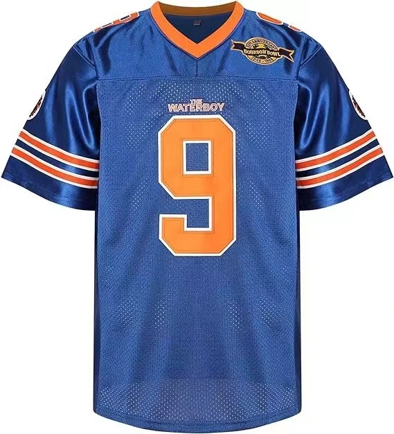 Bobby Boucher #9 The Waterboy Adam Sandler Movie Mud Dogs Bourbon Bowl Football Jersey