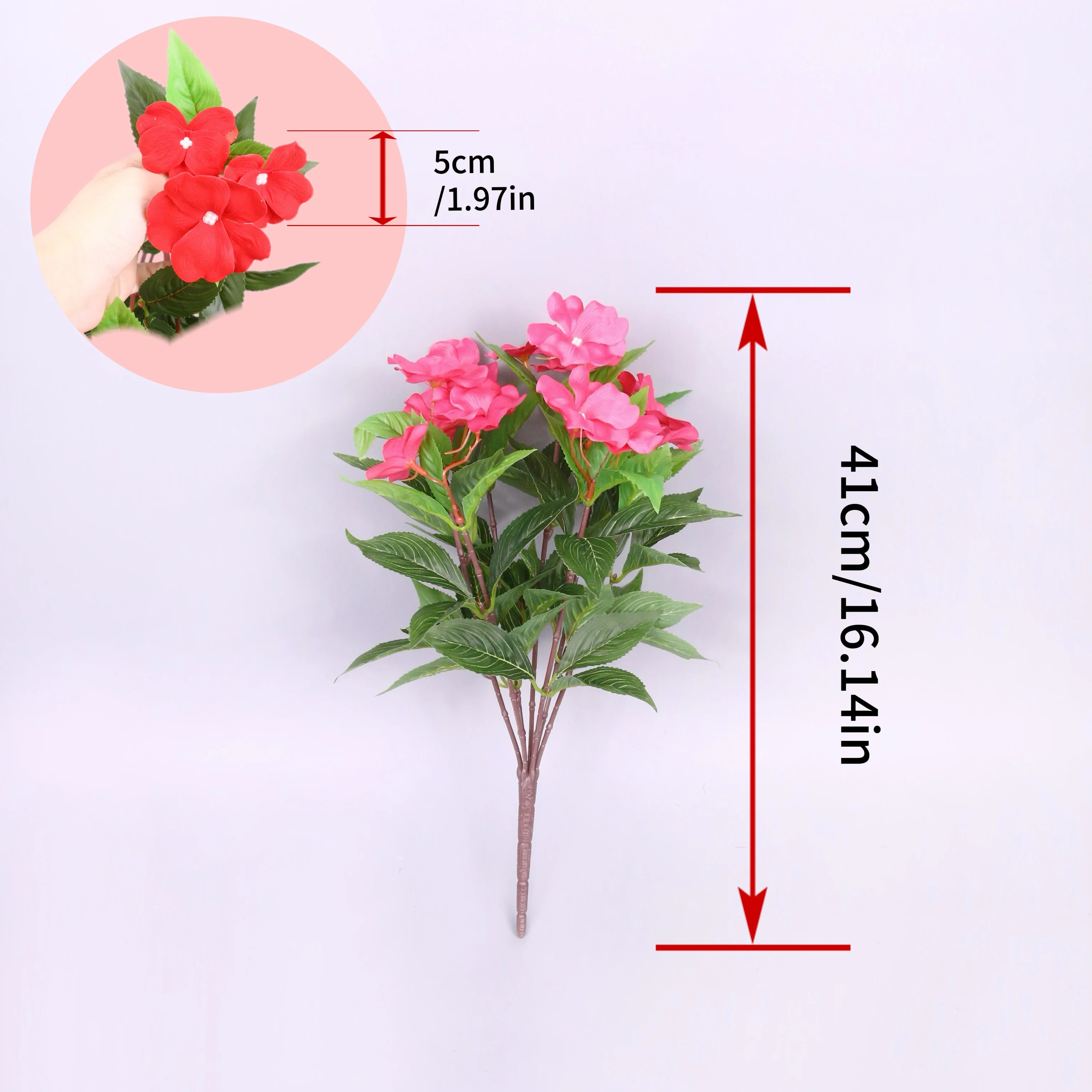 

Artificial Flower Set Realistic Artificial Balsam Silk Flowers for Home Office Wedding Party Decor Indoor Outdoor Faux Bloom