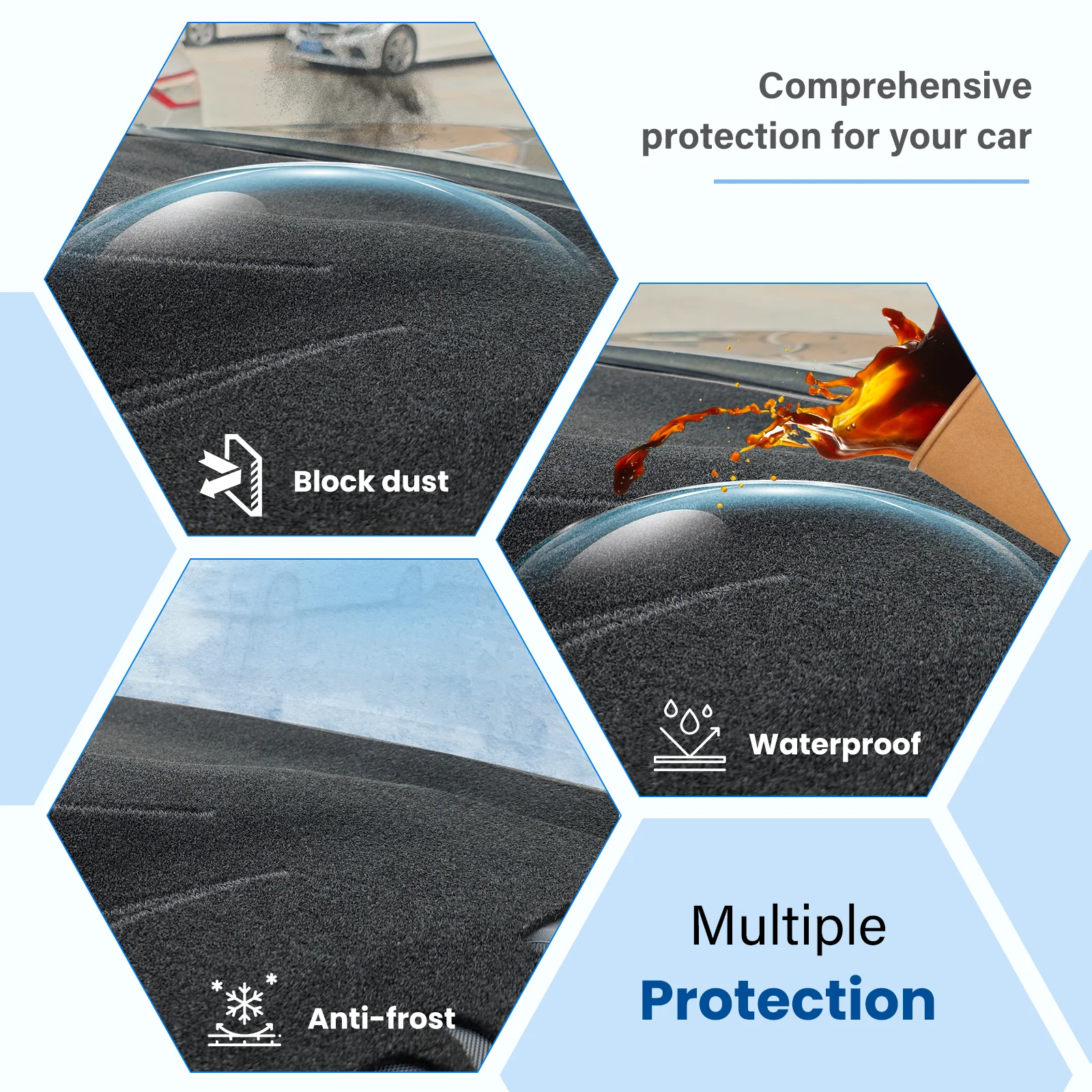 Dashboard Cover Mat for Chevrolet Equinox 2025 2026 Accessories Dash Cover Dash Mat Sunshade Glare UV Rays Protector Interior view 3