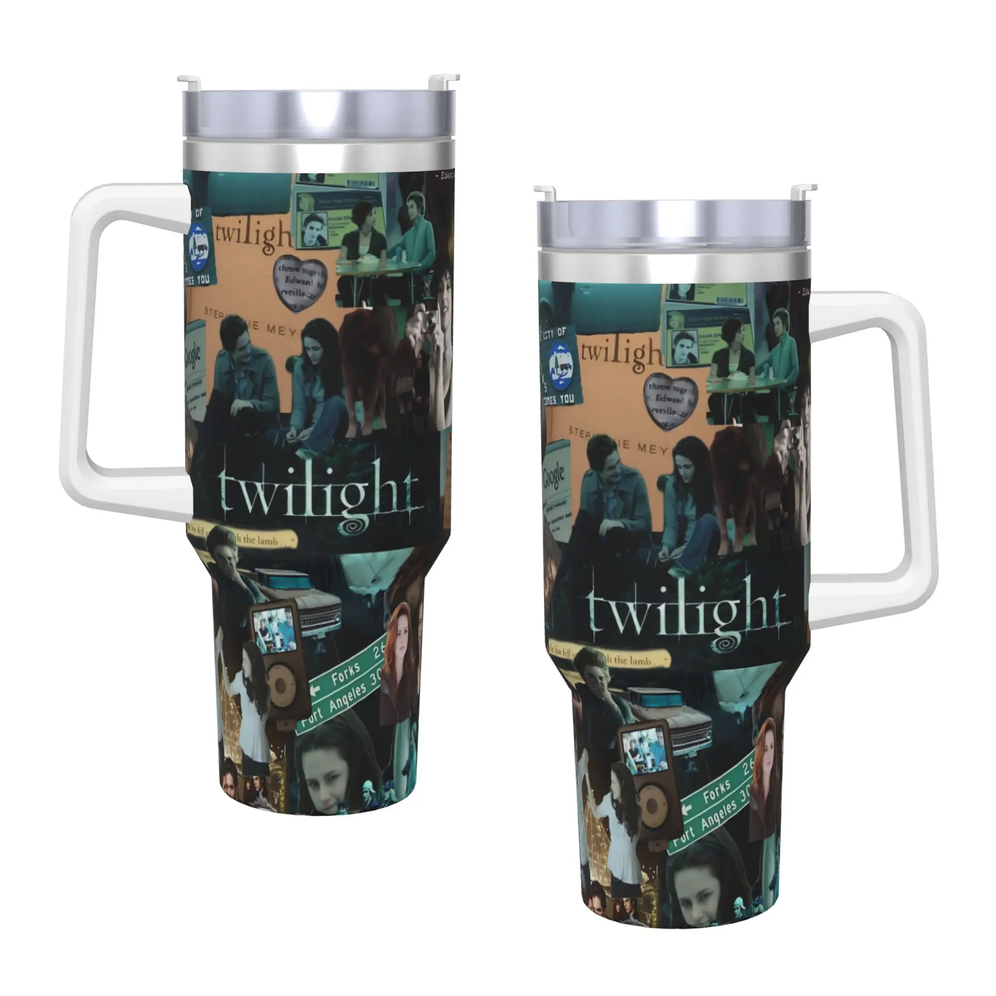 The Twilight Edward Bella  Stainless Steel Tumbler  Travel Mugs Cup Large Thermal Mug Hot Drinks Milk Tea Water Bottle