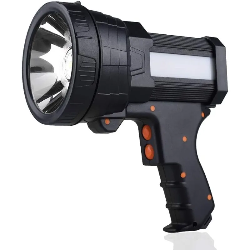 

Rechargeable Spotlight, Super Bright 1000,000 LM LED Flashlight Handheld Spotlight 10000mAh Long Lasting Flashlight Searchlight