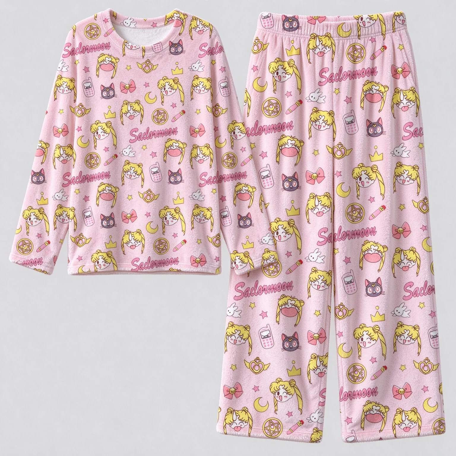 2026 New Spring and Autumn Winter Long Sleeve Sweet and Cute Female Warrior 3D Printed Sleepwear Parent Child Clothing Set