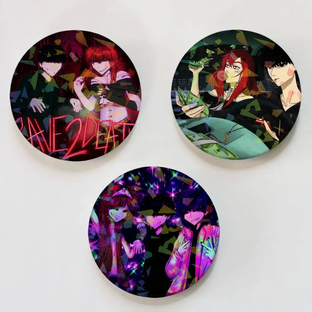 Fashion K-Kets4eki Round Badge for Backpack Accessories Laser Lapel Pins Jewelry Gifts
