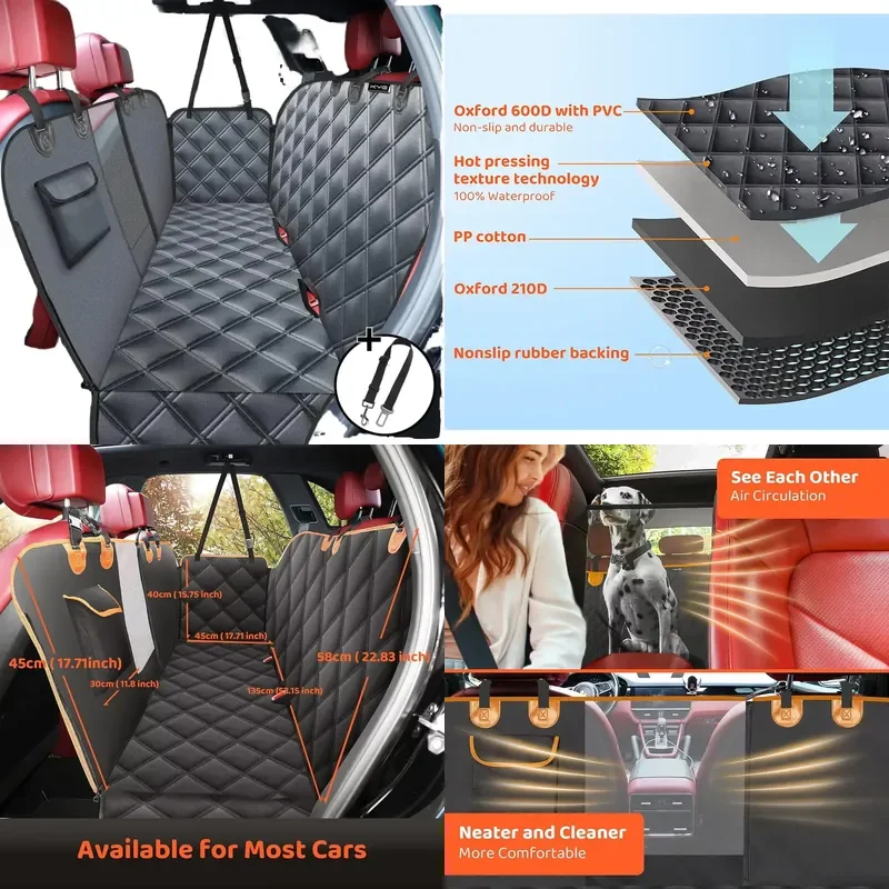Factory sales waterproof and scratch-proof dog hard car rear seat cover (with hard bottom)
