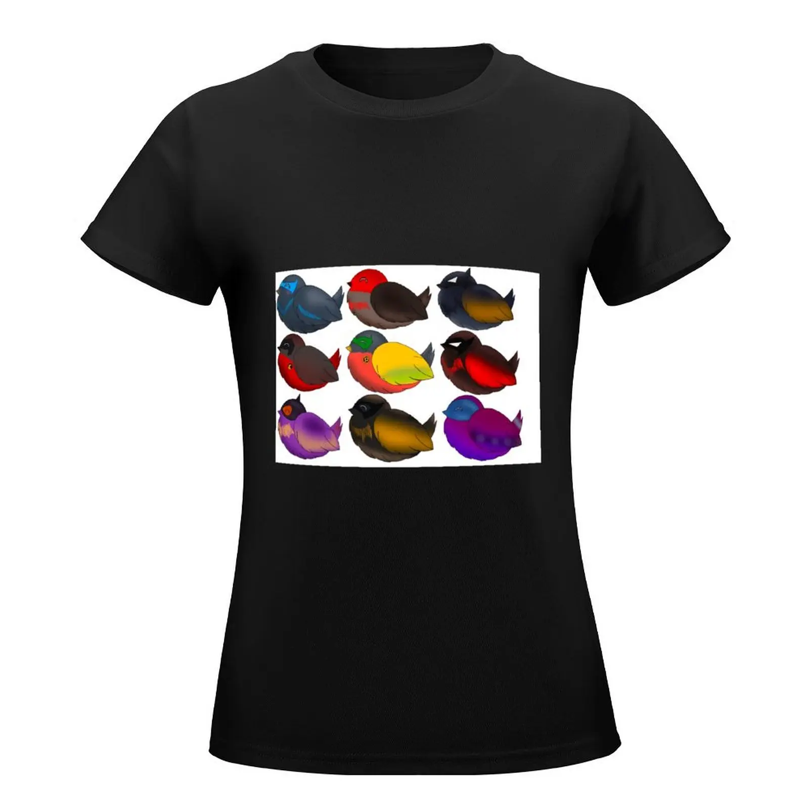 Batfam as Birds! T-Shirt tops aesthetic clothes summer top plus size t shirts for Women loose fit