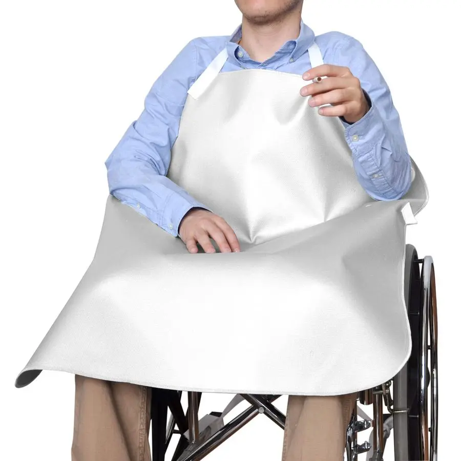 

Smokers Apron 30 x 34 Standard White FlameRetardant Wheelchair Cover for Smoking Safety Fireproof, Lightweight, WipeClean Patien