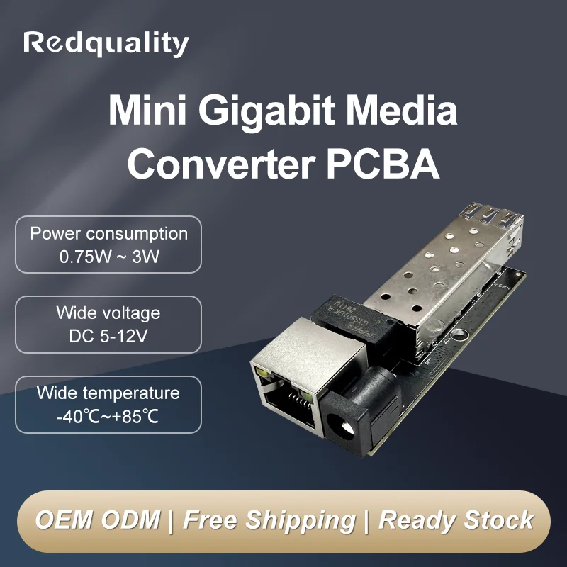 Gigabit Mini Media Converter, SFP SC/LC Fiber, RJ45 Port,Optical Transceiver,Fiber Ethernet Switch, 5-12V DC,Suitable for Drones