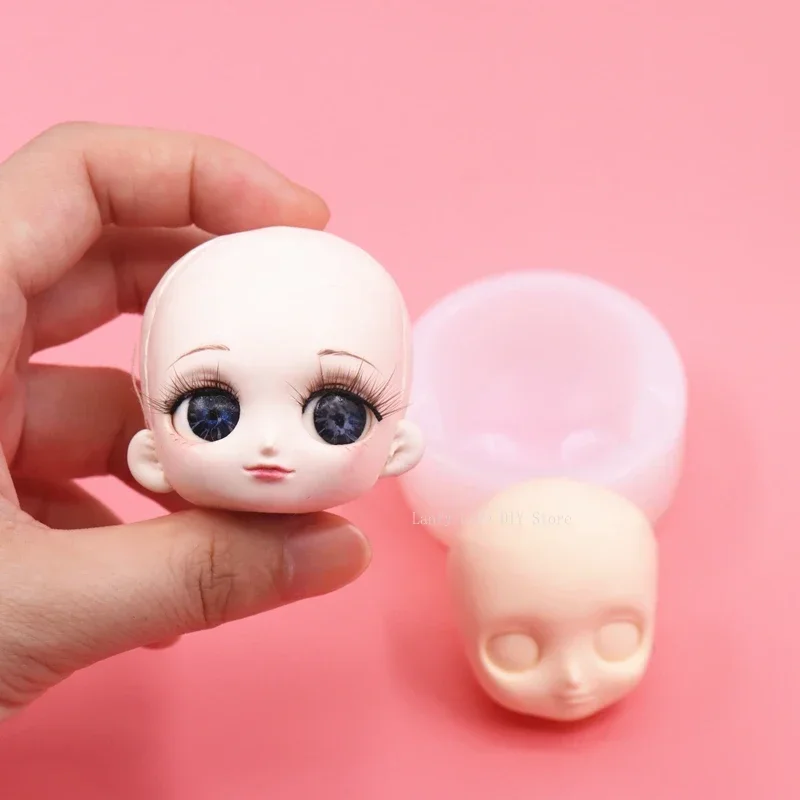 Polymer Clay Cartoon Rabbit Silicone Face Mold Q Version Face Hand-made Doll Face Mold DIY Soft Pottery Fondant Clay Tool