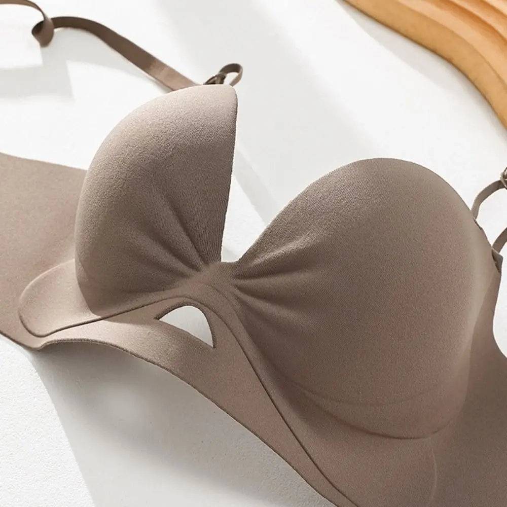 حمالة صدر حلوة مجوفة بطيات عميقة على شكل حرف V ملابس داخلية مضادة للترهل للنساء ملابس داخلية رفيعة بدون خياطة للفتيات #4