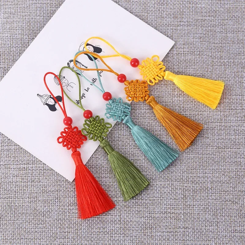 2/5 sztuk 5cm świąteczne frędzle wisiorek chiński węzeł jedwabne frędzle szycie zasłony Charms Tassel DIY rzemiosło prezent tworzenia biżuterii Decor