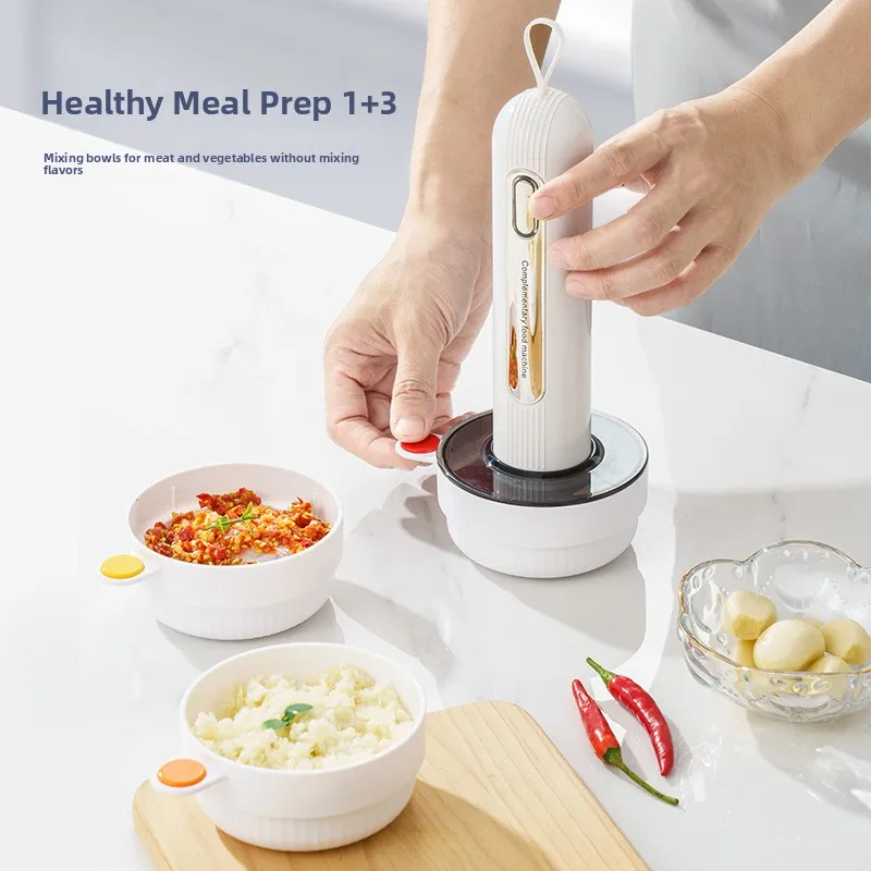 

Food Processor Garlic Grinder Meat Mincer Home Use Kitchen Tool Compact Size Cooking Stick Appliance