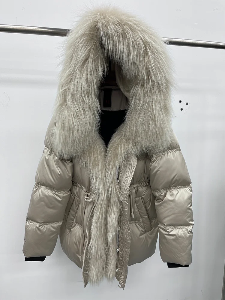 2025 New Fashion Winter Goose Down Jacket Natural Fox Raccoon Fur