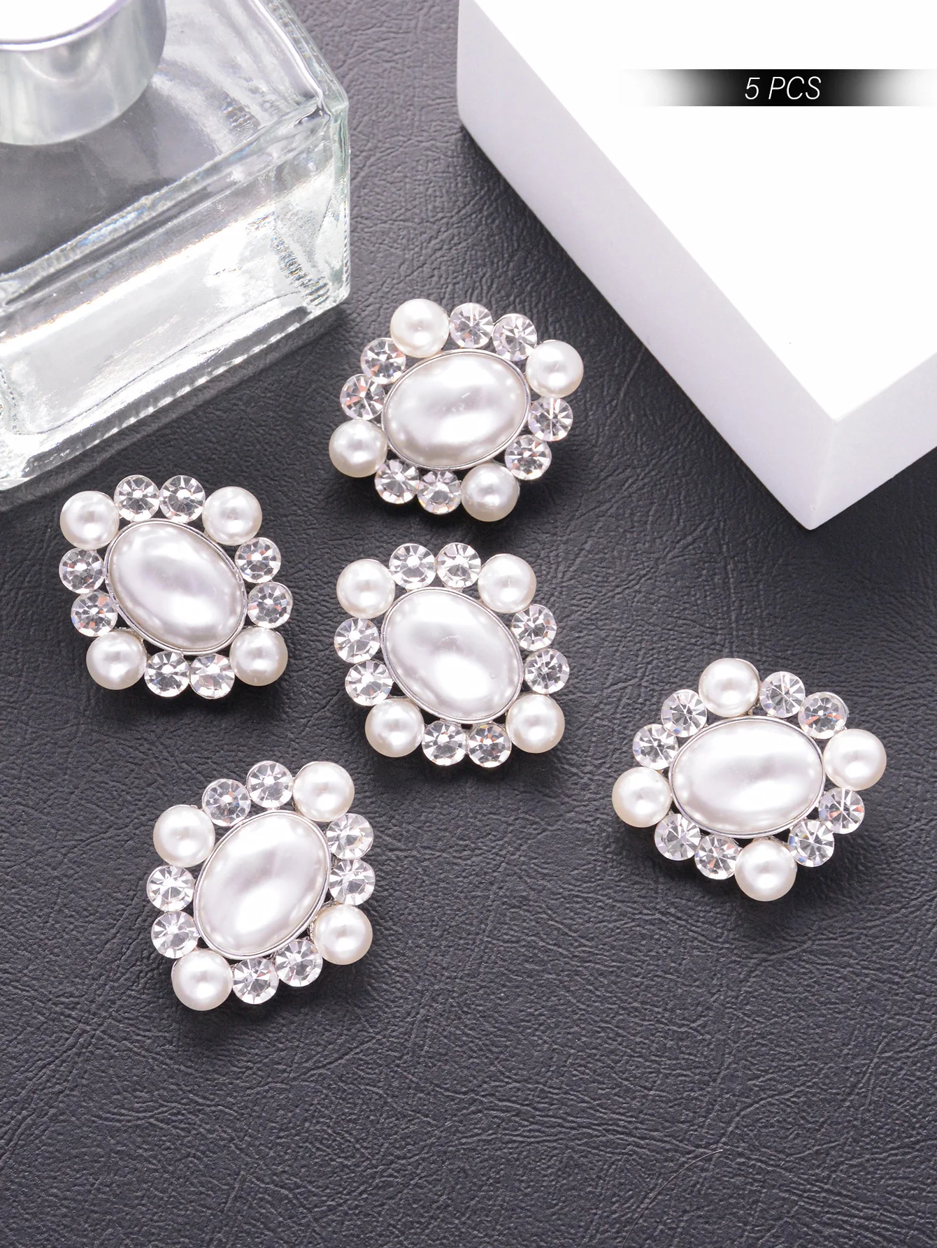 

6 шт./жемчужные металлические пуговицы со стразами, сделай сам, сшитые вручную декоративные пуговицы для поделок