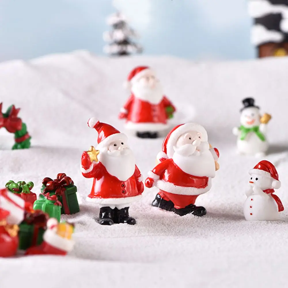 1PC Bonsai Home Decor  House Micro Landscape Xmas Ornament Snowman Figurine Mini Santa Claus Christmas Decorations
