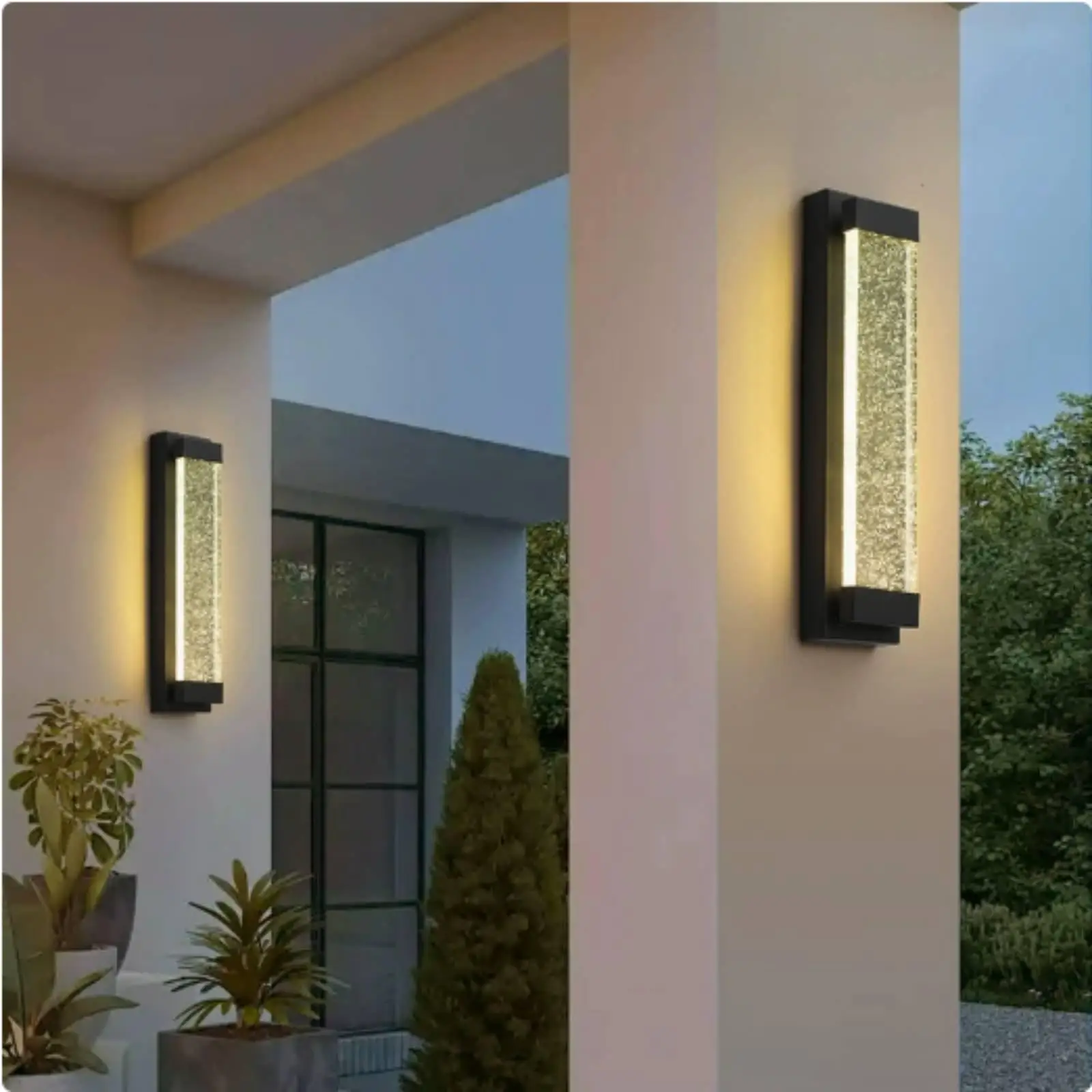 Waterproof Outdoor Wall Lamp with Crystal Light Nordic Design for Villa Entrance Balcony Corridor Fence Wall Exterior