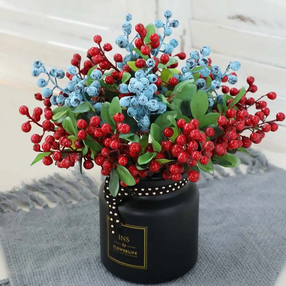 Plastic Crafts Ornament Blueberry Simulation Fruit Fake Plant Party Supplies Artificial Berry Christmas Decoration Xmas Decor