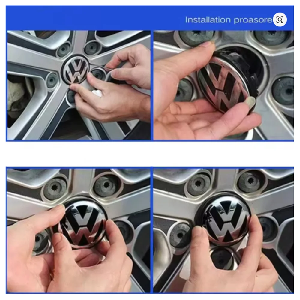 4pcs 55mm 56mm 65mm 70mm Car Wheel Center Hub Caps Cover for VW Volkswagen Golf Polo Passat Touran CC B5 B6 B7 Jetta accessories view 5