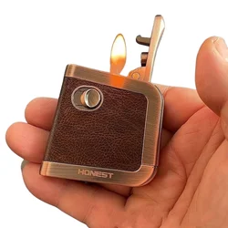 HONEST Retro Kerosene Lighter Windproof Personalized Ultra Thin Creative One Click Pop Up Inflatable Lighter Luxury Men's Gift