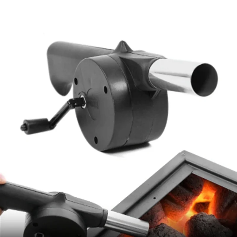 BAAU Ventilatore per barbecue a mano Ventilatore per barbecue all'aperto Ventilatore d'aria per barbecue Picnic Manuale Manovella Grill Ventilatore per barbecue Fuoco Soffietto Strumenti per barbecue