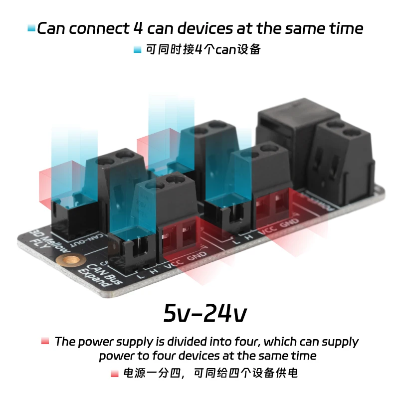 Mellow CanBus Expand Board For Klipper/Reprap Firmware Multi-Can Tool Board Connection For Sht36 SB2040 Super Fly Pi Board