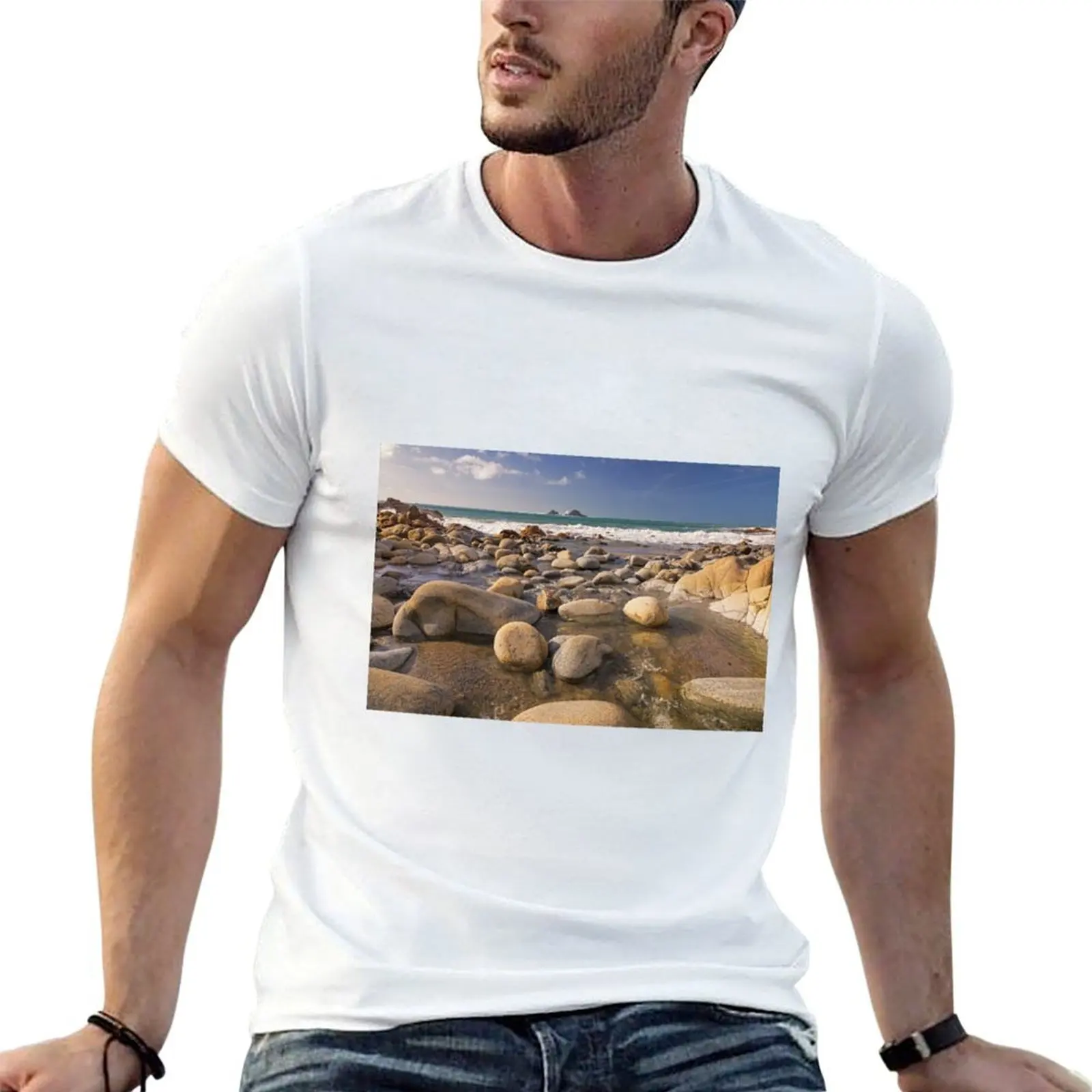 Porth Nanven Beach, St Just, Cornwall T-Shirt summer 2026 valentines boutique clothes clothing for men