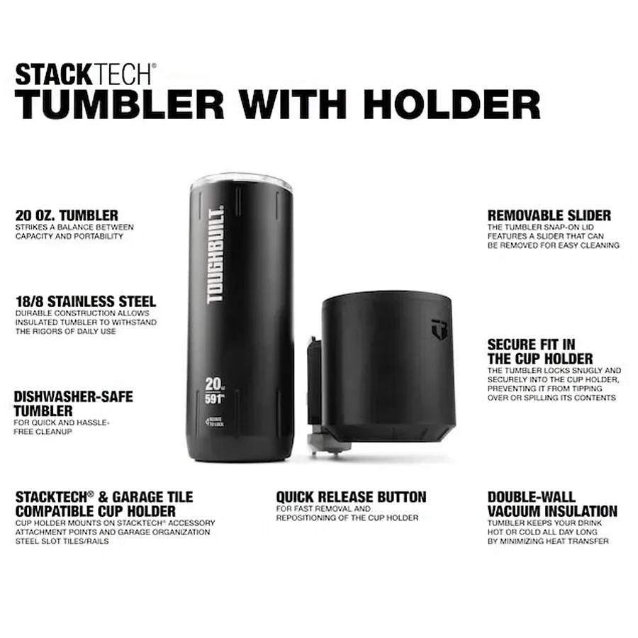 TOUGHBUILT TB-B1-A-52 Exclusive Thermos Cup for Stackable Tool Box Portable Vacuum Flask Plastic/Metal Cup Holder