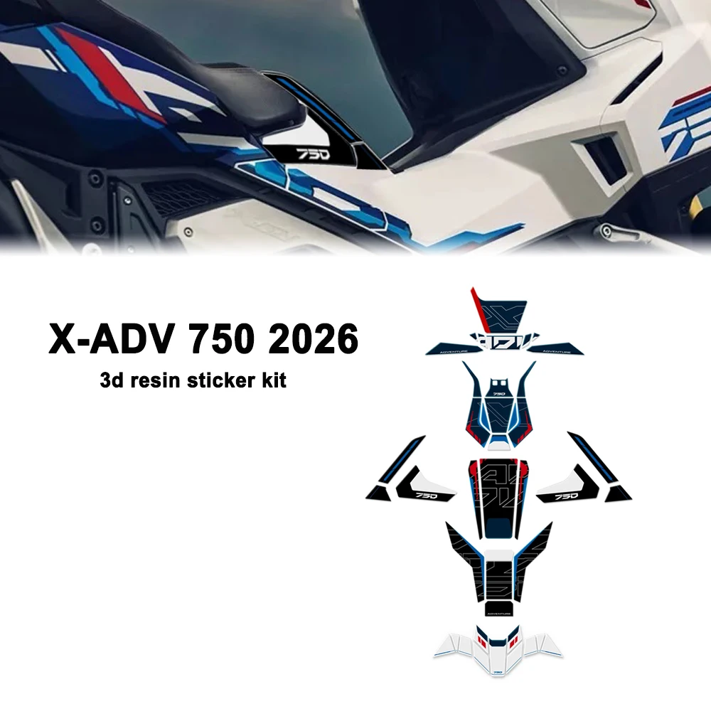 For X-ADV xadv750 XADV 750 2026 3D gel Resin Motorcycle Tank Pad Protection Sticker Central Ignition Decal