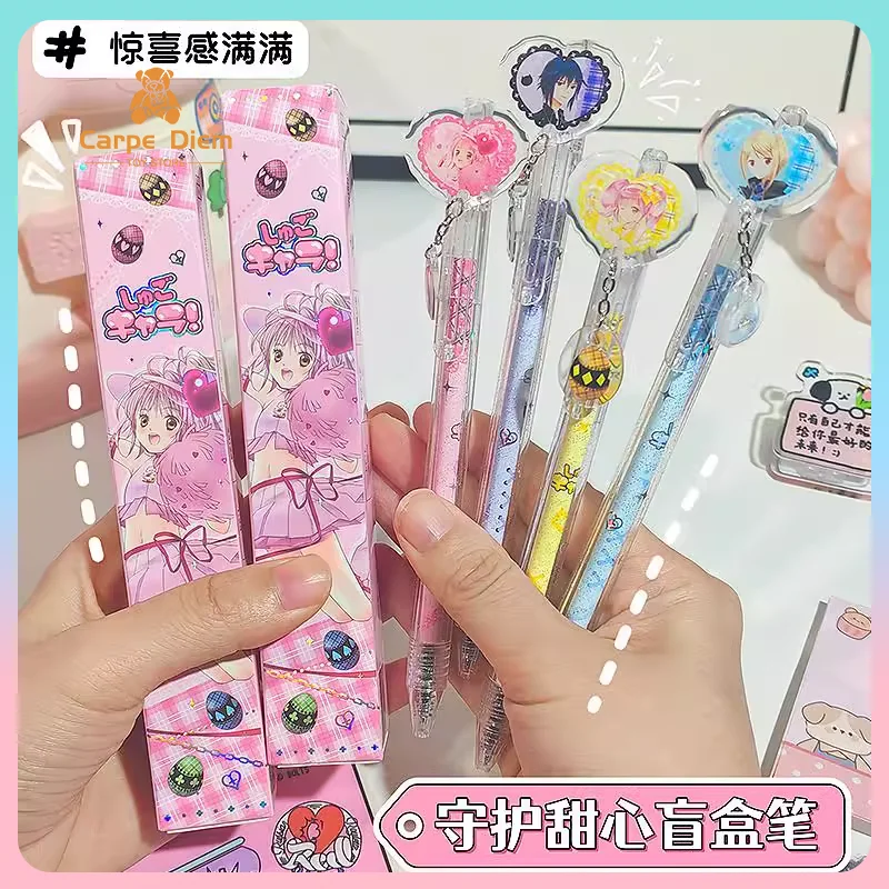 

Оригинальная гелевая ручка Shugo Chara Press-Action, канцелярские принадлежности, глухая коробка, акриловая подвеска, черная ручка, периферийные устройства в стиле аниме, подарок