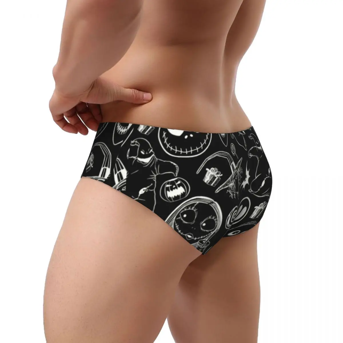 Custom The Nightmare Before Christmas Briefs Underwear Mens Comfortable Stretch Underpants image 3