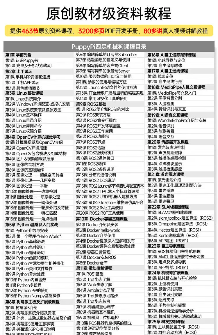 Robot Raspberry Pi cane meccanico a quattro zampe visione AI modello grande bionico