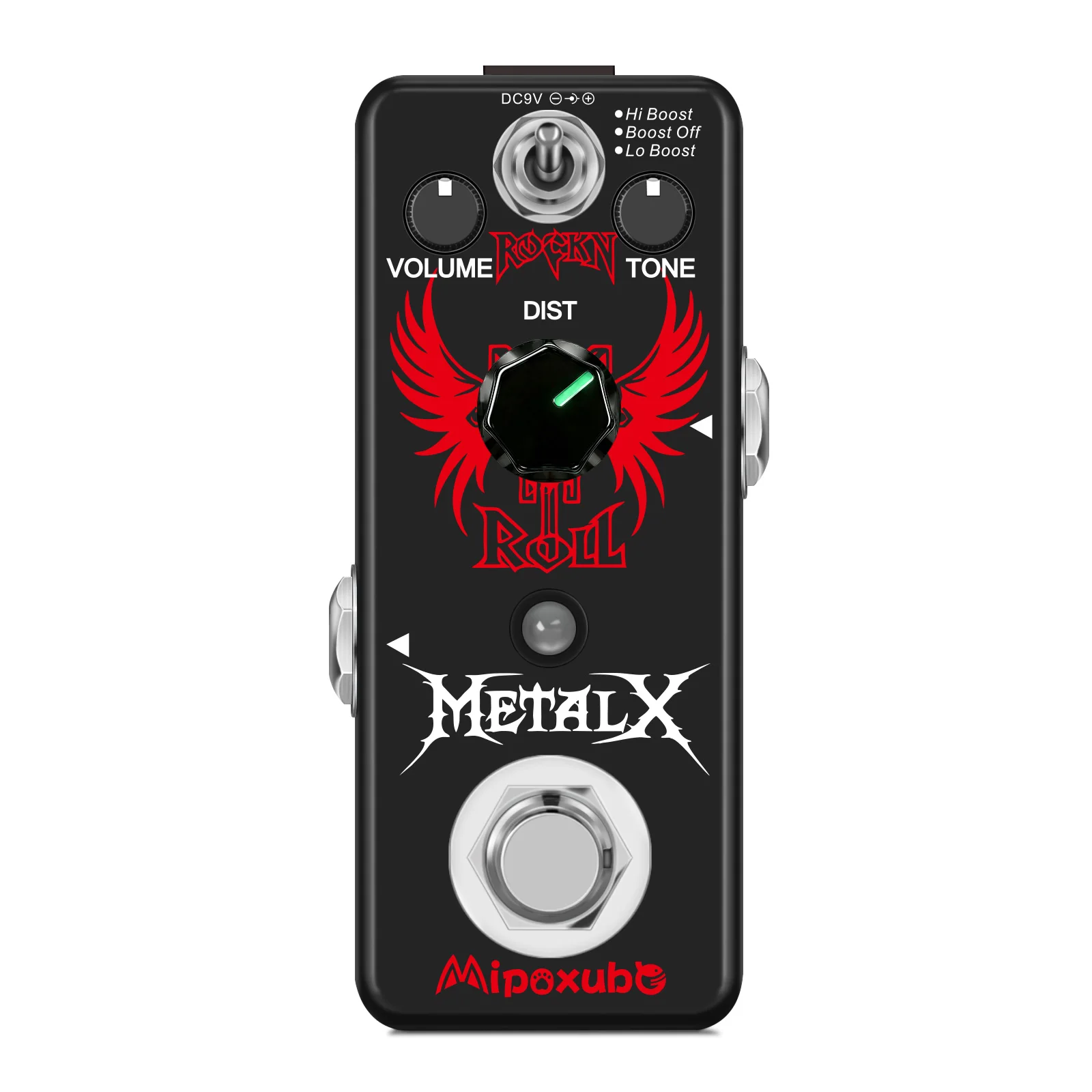 Mipoxube Metal X Distortion Pedal Holy War Heavy Metal Analog Pedal for Electric Guitar Classic 80's Metal Sound Bypass