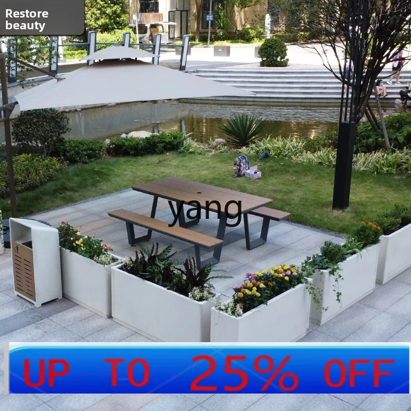 LH Outdoor Aluminum Alloy Flower Box Combination Coffee Shop Terrace Courtyard Partition Flower Bed