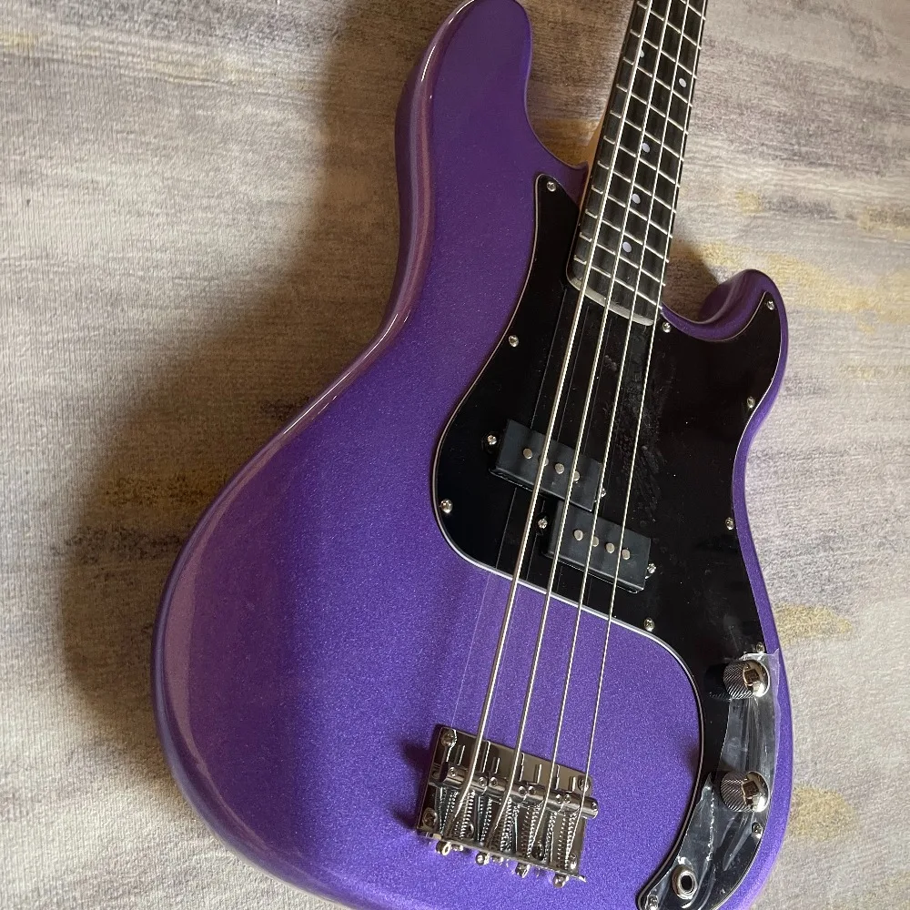 4 String Matte Purple P Bass Guitar Two Split Humbucker Pickups Classic Precision Shape for Jazz Funk Band Free Shipping