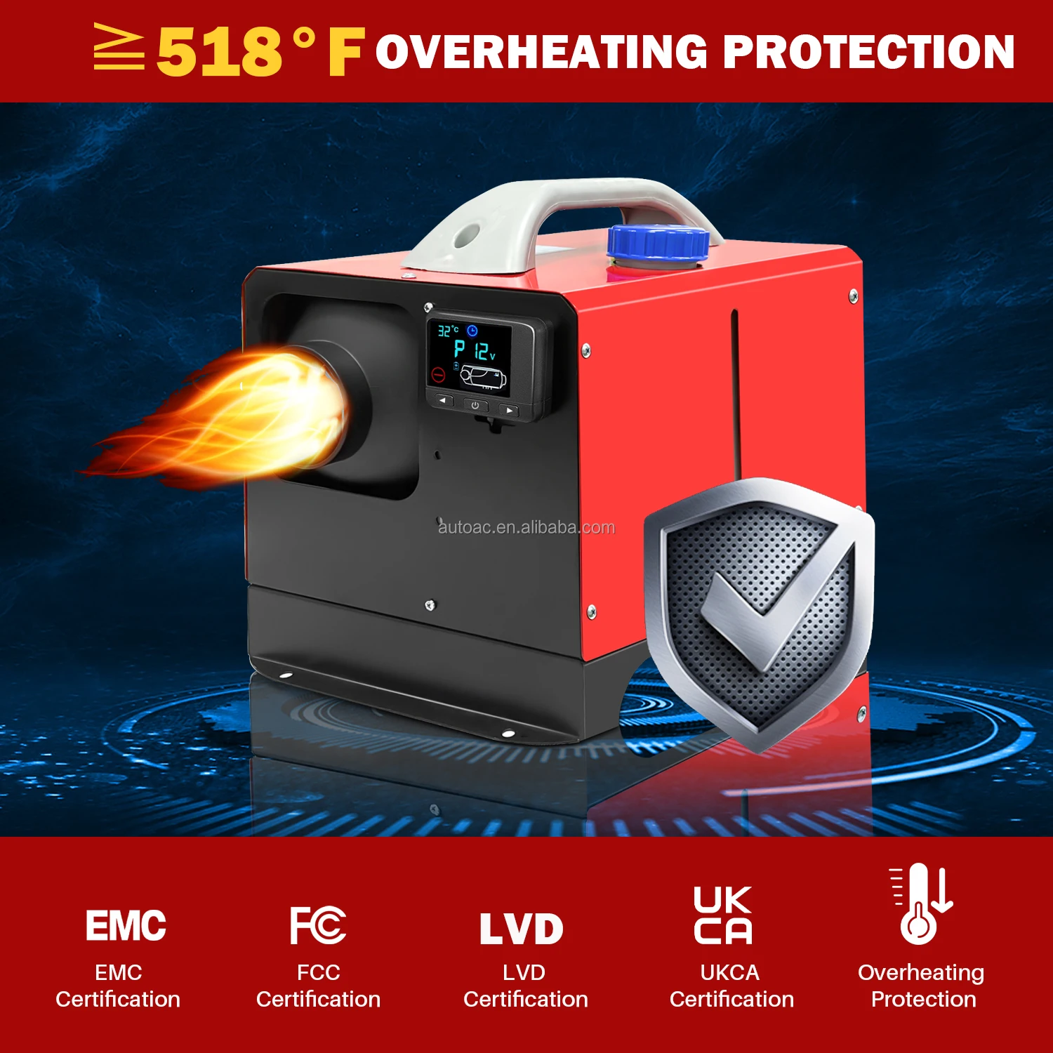 Automatic Car Heater Universal All In One Diesel Fuel Water Heater Light Trucks Heavy Truck Cab Air Diesel Parking Heater 5KW