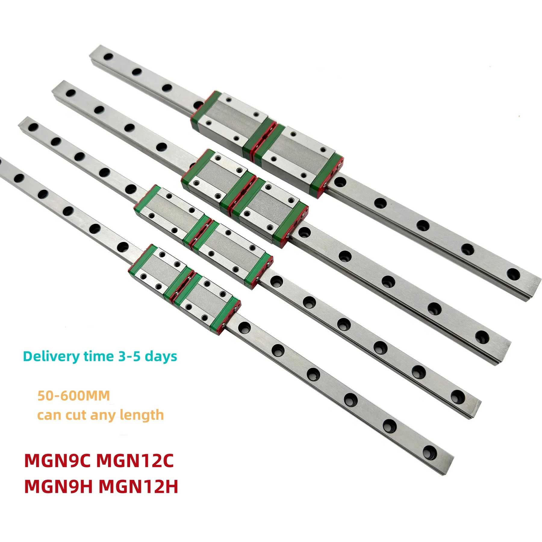 RoHS L from40mm to 600mm miniature linear guide rail slide carriage MGN9C MGN9H  MGN12C MGN12H 3D Printer part MGN12C CNC