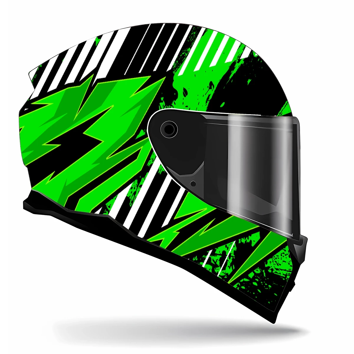 Green stripes irregular pattern Motorcycle Helmet Stickers Self Adhesive Racing Custom Helmet Decal Wrap Vinyl Decal Stickers