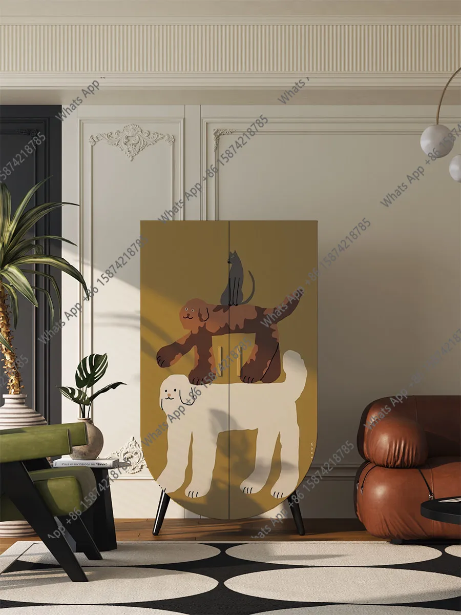 

French Modern Cute Solid Wood Children's Room Cabinet 2026 New Multifunctional Storage Cabinet Bedroom Storage Cabinet