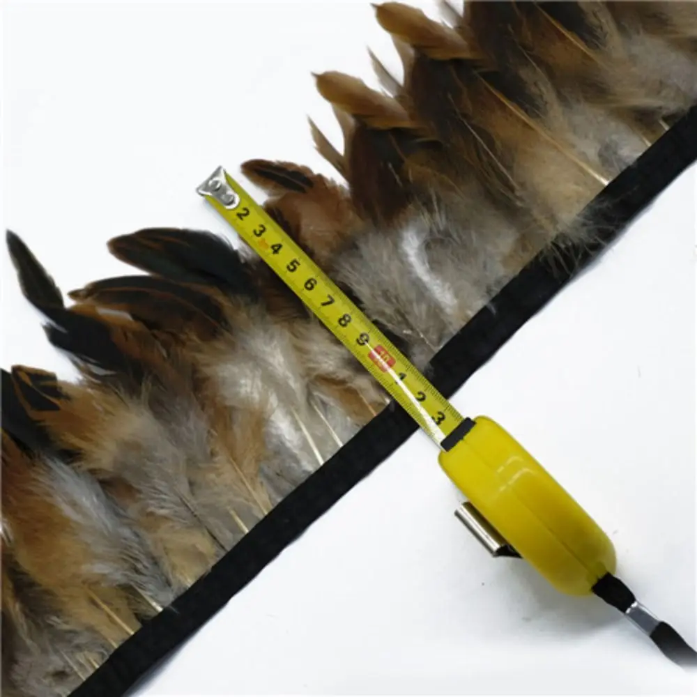 

1 Meter Wedding Party Natural Turkey Feathers Ribbon Tassel Home Decor Feathers Trim 12-17cm DIY Apparel Fabric for Halloween