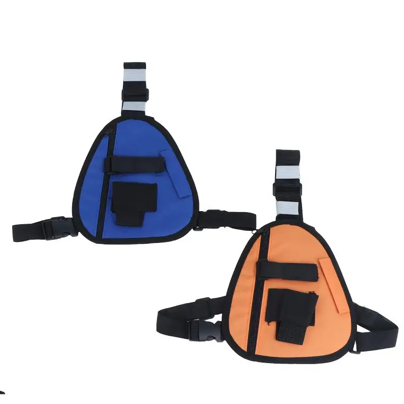 Triangle Chest Sling Bag Water Resistant Walkie Talkie Storage Crossbody Pouch for Outdoor Sports Work Use