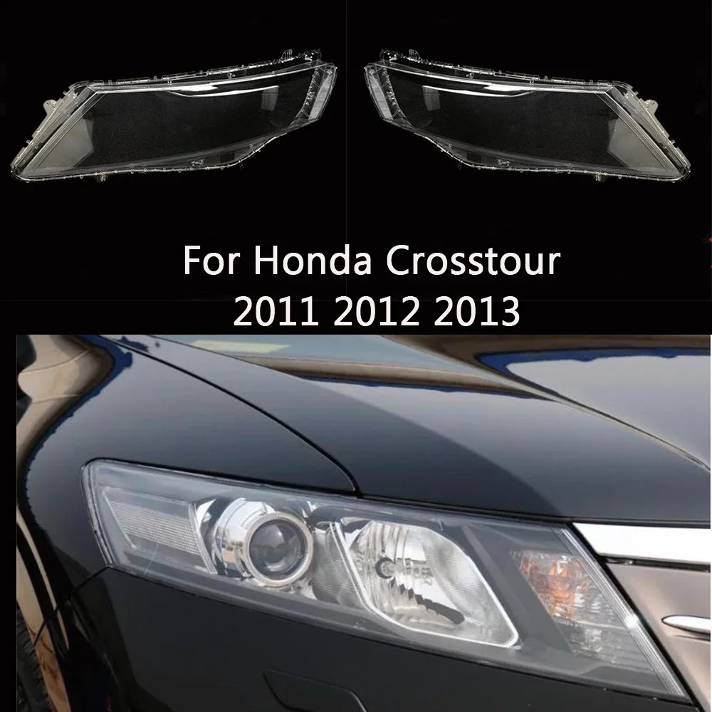 

HTTCY For Honda Crosstour 2011 2012 2013 front Car Headlight Cover Lens Shell Lampcover Lampshade Headlamp Light mask