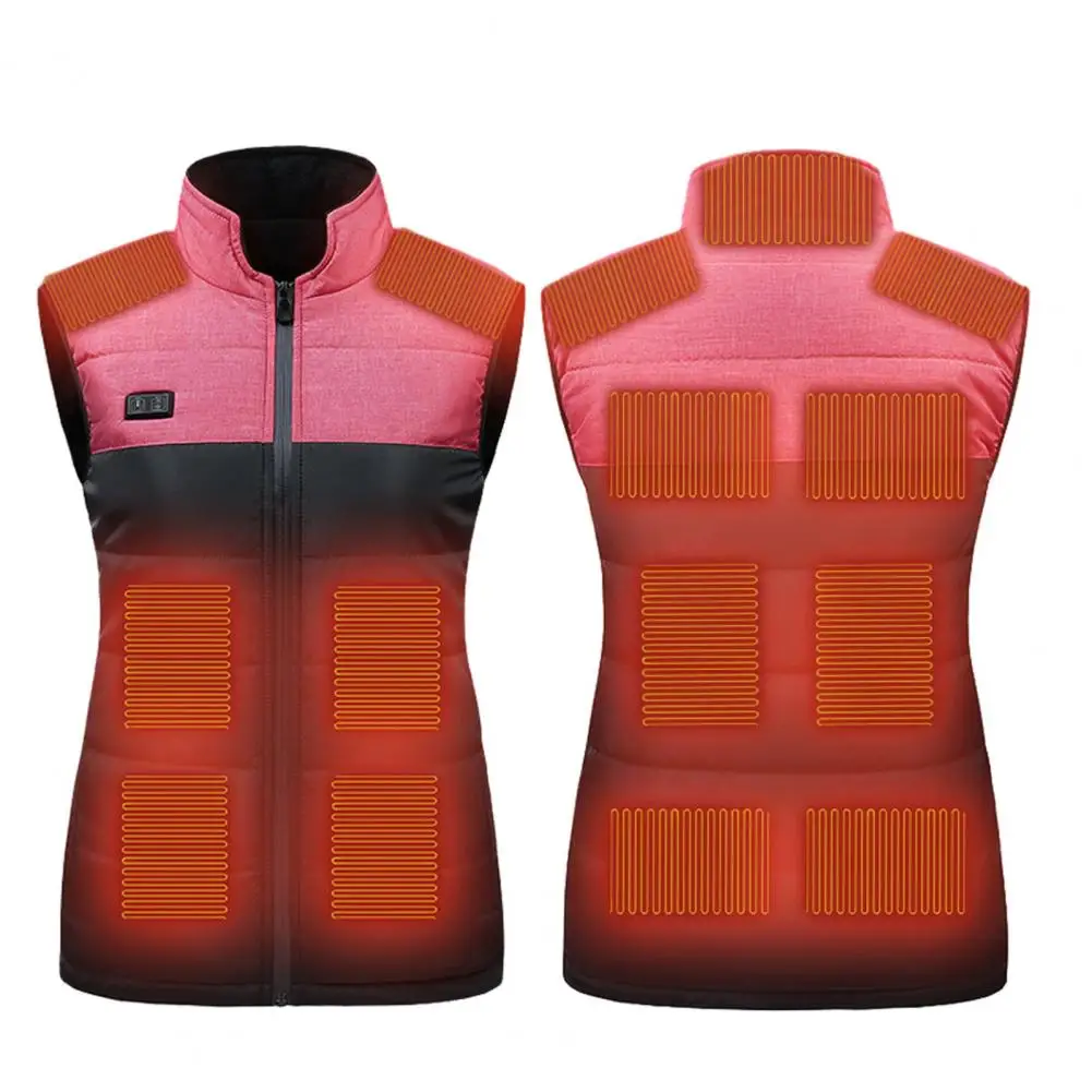 

Heating Vest Usb Vest Coat with Energy-saving Heating Blocks Stand Collar Waistcoat for Winter Unisex Thick Windproof Padded