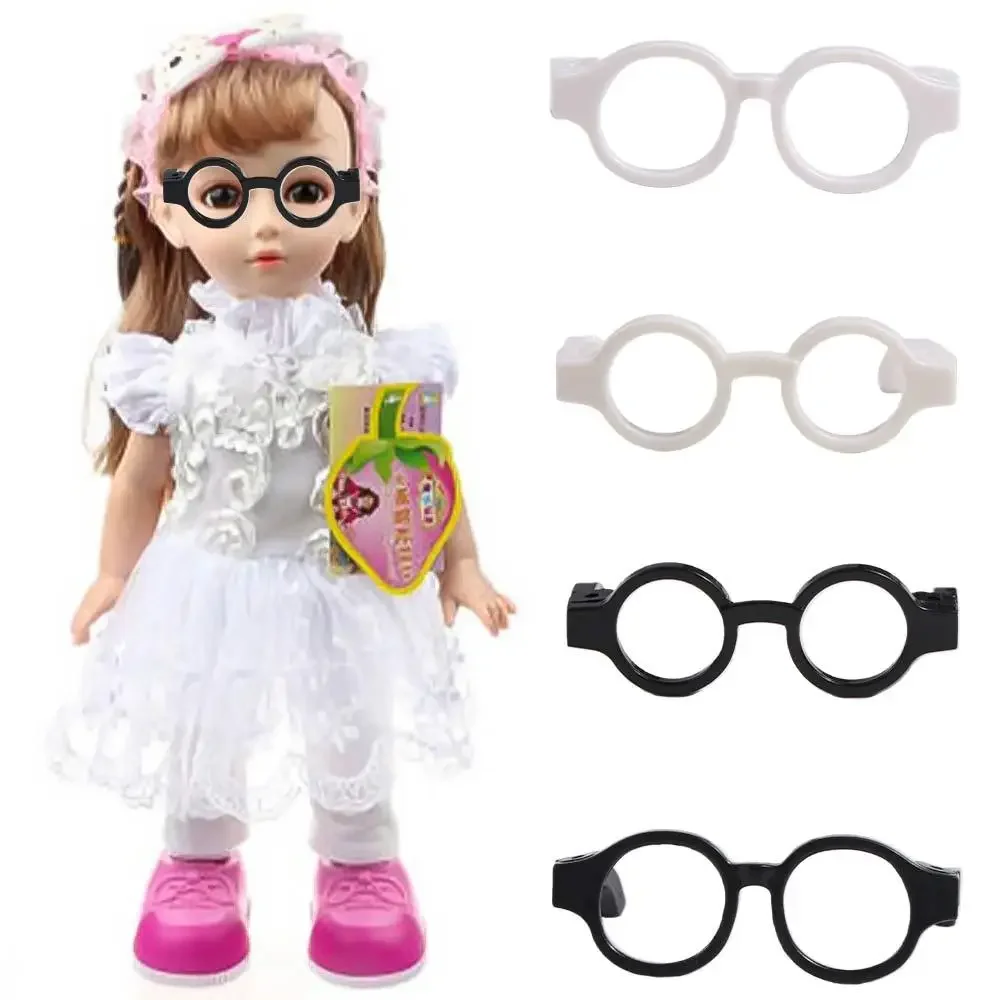 Black Frame OB11 Doll Round Glasses Miniature Round Doll Round Glasses Plastic Round Frame Doll Mini Glasses Doll Ornament